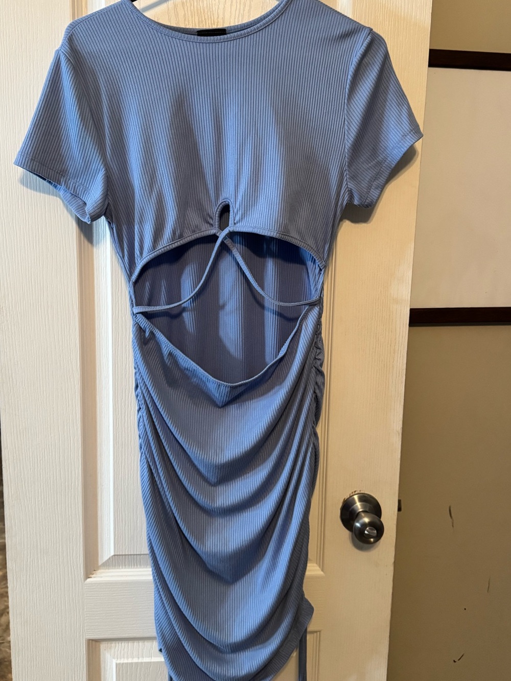 Rue21 Light Blue Ribbed Cutout Mini Dress
